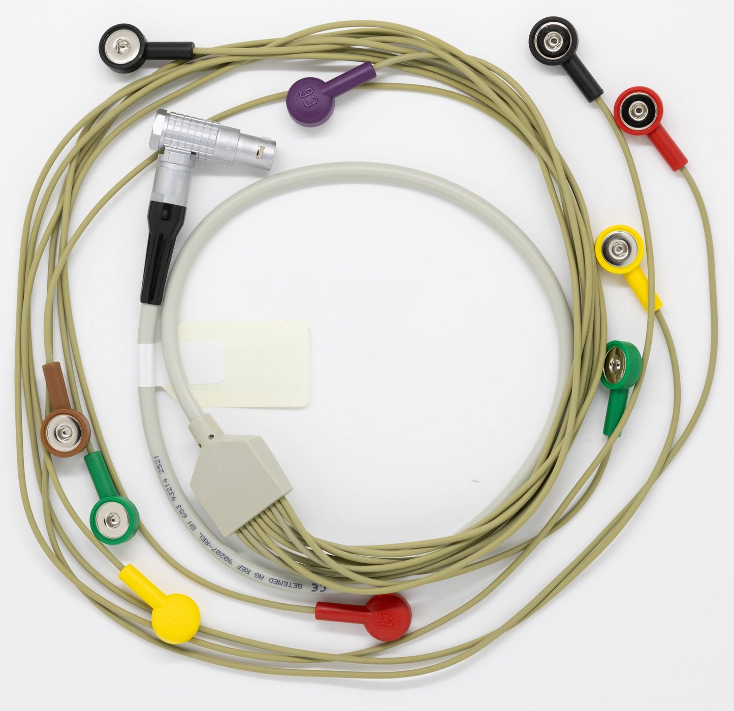 LANGZEIT-EKG-PATIENTENKABEL 12-Kanal, IEC, 130 cm, Rundkabel für Digitalrekorder SEER™ 12 und CardioMem® CM 3000-12 BT