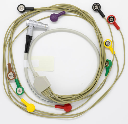 LANGZEIT-EKG-PATIENTENKABEL 12-Kanal, IEC, 130 cm, Rundkabel für Digitalrekorder SEER™ 12 und CardioMem® CM 3000-12 BT