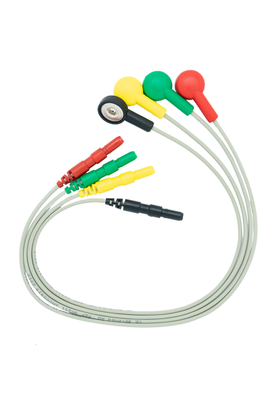 DRUCKKNOPFADAPTER SATZ für LEKG-Adapterkabel 4-teilig für Digitalrekorder CardioMem® CM 3000 oder SEER 12 und CardioMem® CM 3000-12 BT