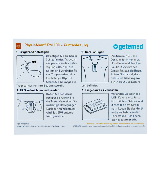 Kurzanleitung DE/EN für PhysioMem® PM 100