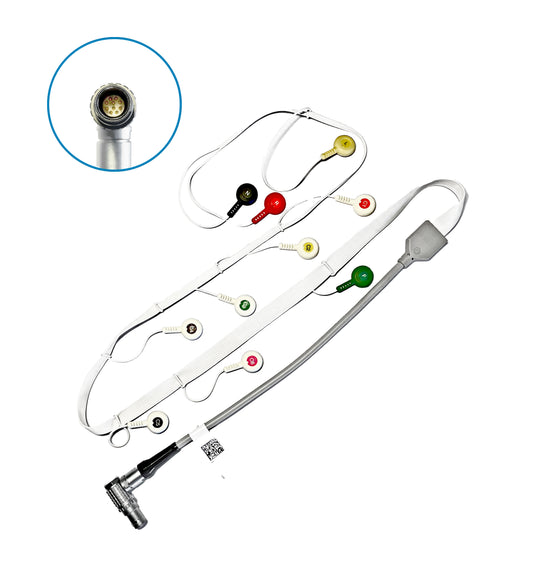 LANGZEIT-EKG-PATIENTENKABEL 12-Kanal, IEC, 105 cm, Flachkabel für Digitalrekorder SEER™ 12 und CardioMem® CM 3000-12 BT